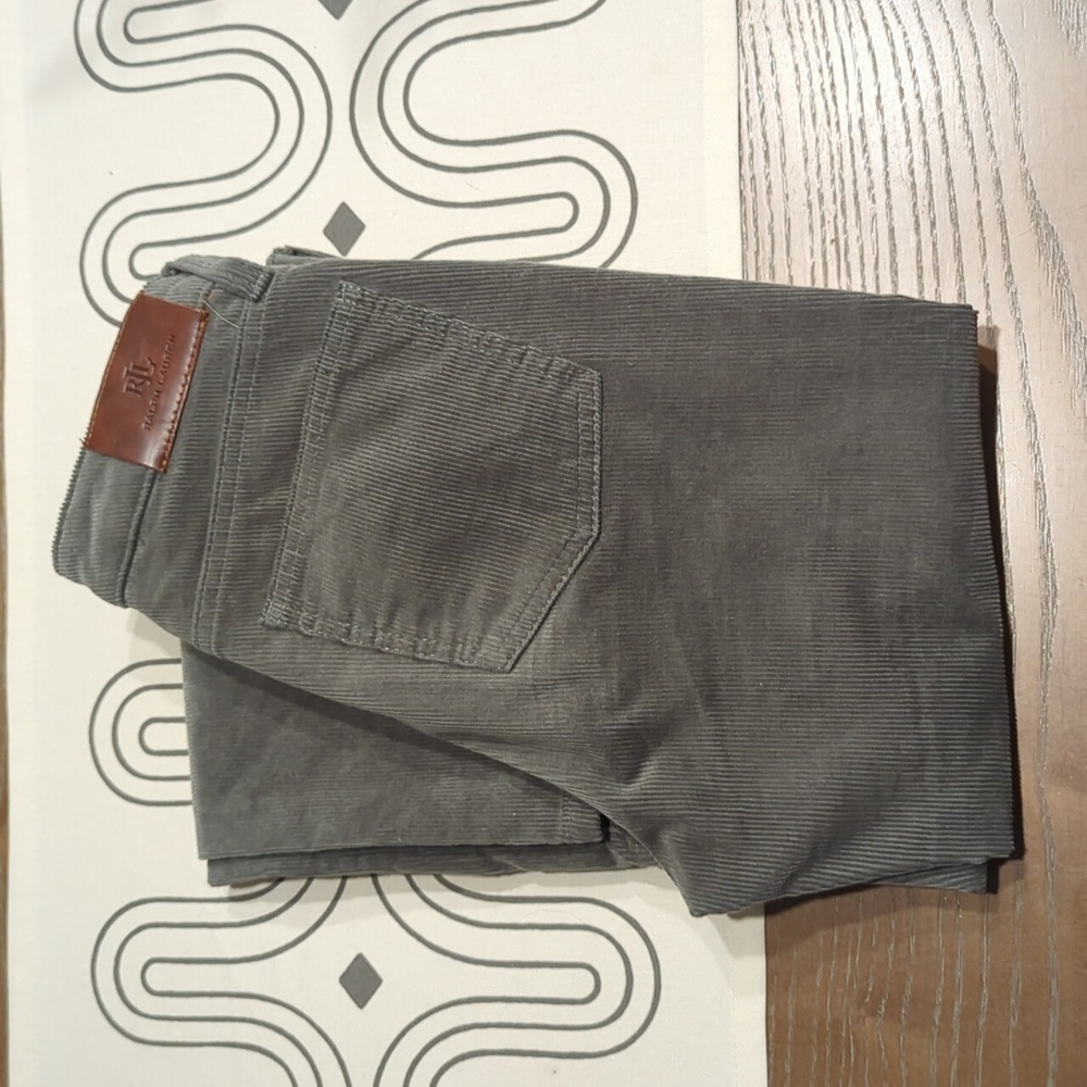 Lauren Ralph Lauren Gray Corduroy Straight Leg Pants